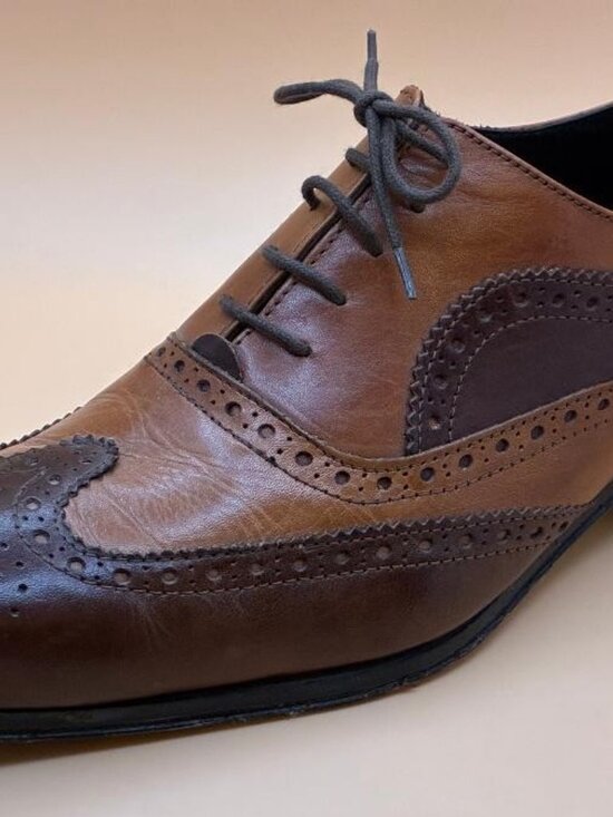 Share *EUC* DUCA Men’s Oxford Shoe Brown & Tan Leather Lace Up Size 44 US 10.5 main image 4